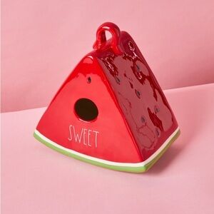 🍉 New Rae Dunn 8”h Watermelon Red Birdhouse